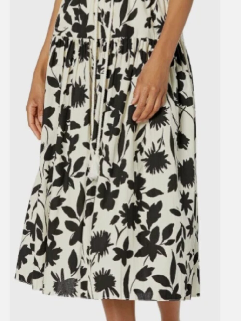 NWT Moon River Anthropologie Small midi skirt floral tassel boho Tuckernuck